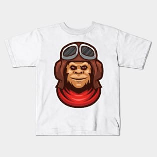 Monkey pilot Kids T-Shirt